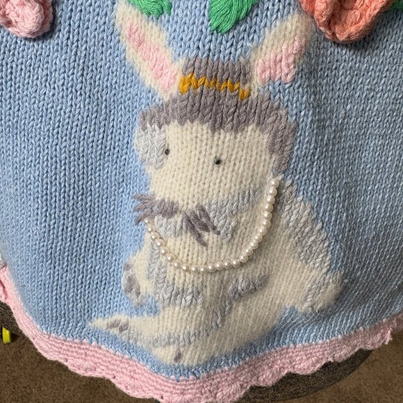 Vintage Eagle's Eye Collectibles Easter Whimsical Button Up Knit Sweater M - Picture 2 of 12